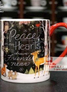 外贸精品LANG马克杯 标准美式马克彩绘 小动物咖啡杯 随手杯63