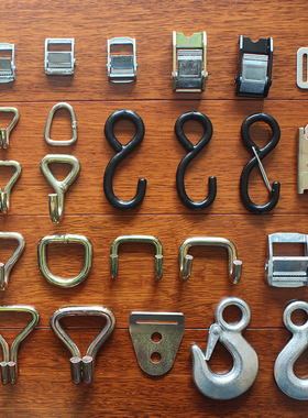 锌合金压扣钢制按扣双排钩日字扣S钩板钩锻造钩D型环E型扣U型钩