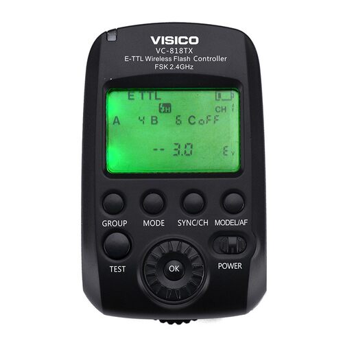 VISICO韦思 VC-818TX LED显示无线引闪器发射器触发器外拍灯遥控