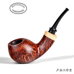 卢泳工作室 杰佛森 光面 黄杨木 河豚 弯斗 硫化橡胶斗嘴