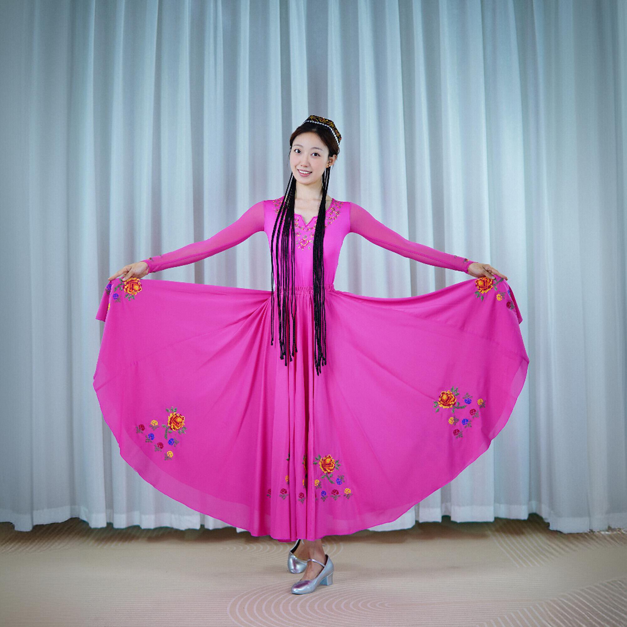 女款维族舞蹈服装北舞民大课堂组合练习服少数民族演出服艺考新款