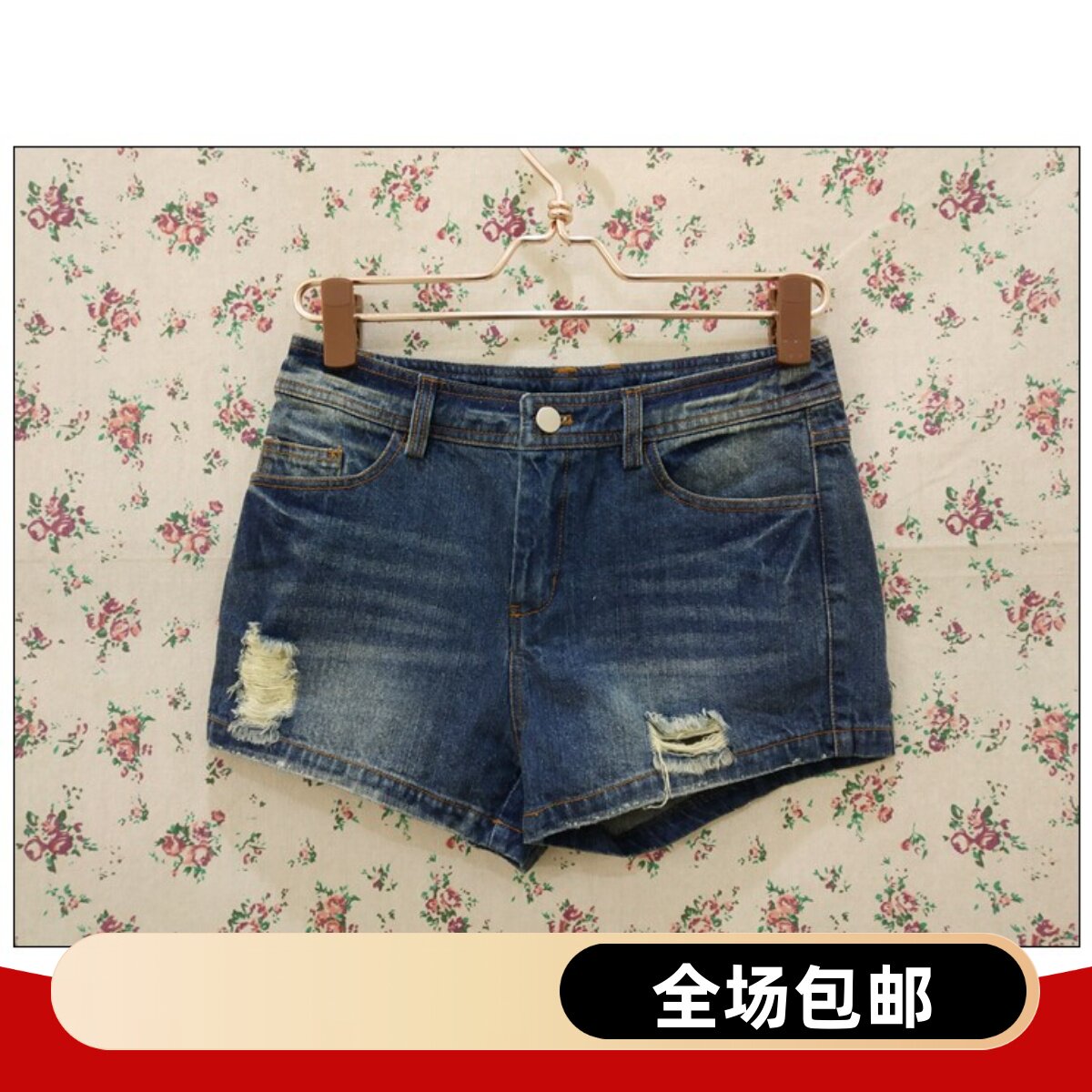 自然元素专柜正品《涂鸦星球》夏季短款牛仔蓝色短裤XNK09