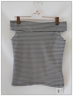 淑女屋专柜正品夏季款《斑马线公主》黑白条纹针织衫XIC14款