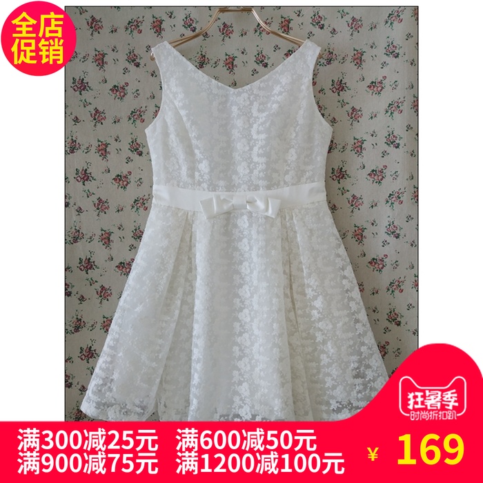 淑女屋装专柜正品《蝴蝶公主》米白绣花仔连衣裙XSF03款980