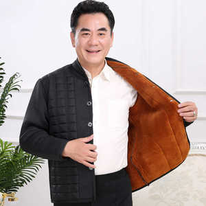 中老年棉衣男加绒加厚男士小棉袄爸爸保暖内胆老人棉衣服冬装外套