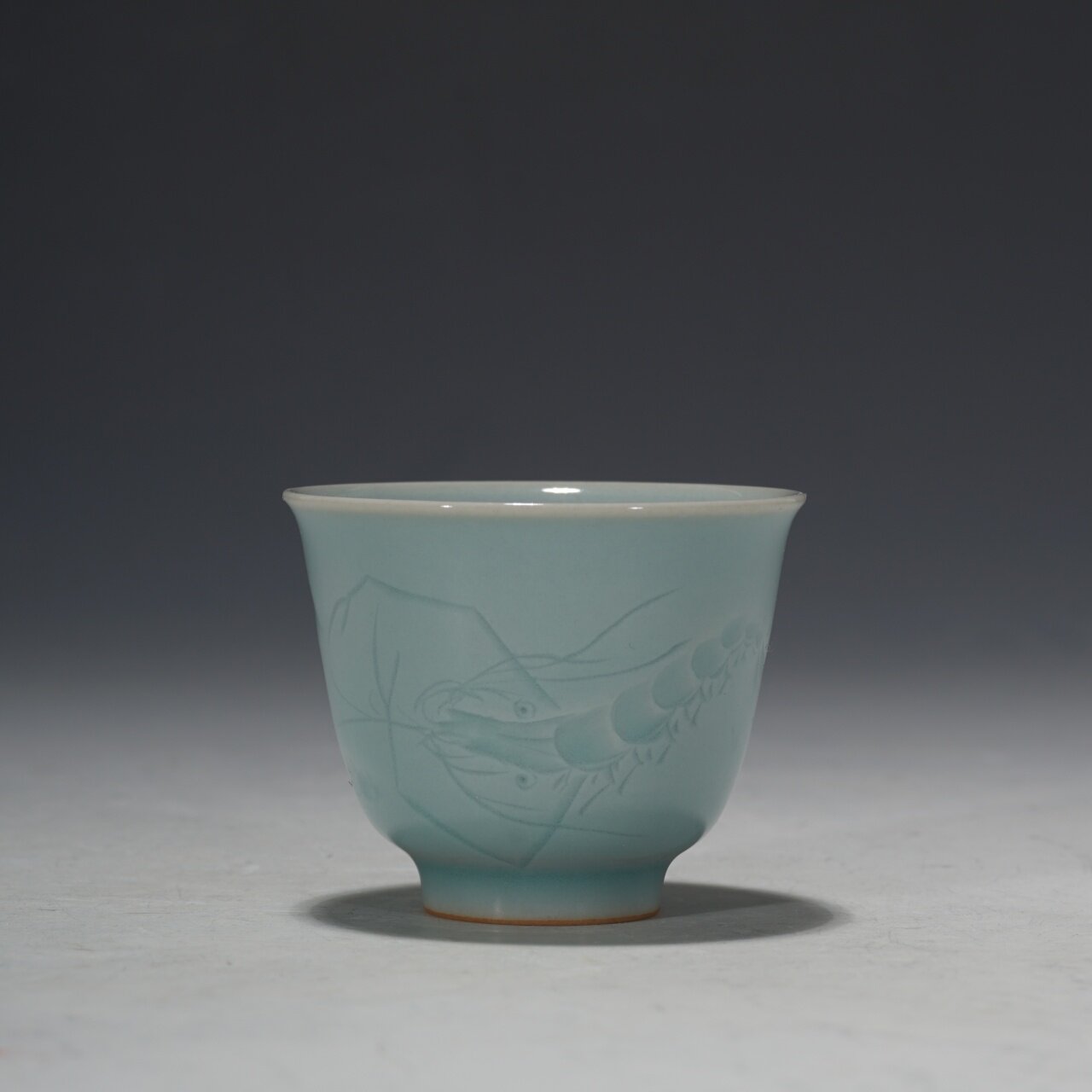 周连福老师 虾趣品茗杯 龙泉青瓷 茶器道道具茶杯