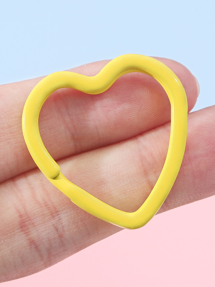 JAPANESE AND KOREAN METAL COLOR SPRAY PAINT PEACH LOVE HEART KEY RING DIY DECORATION ACCESSORIES MAKE MOBILE PHONE CHAIN MATERIAL