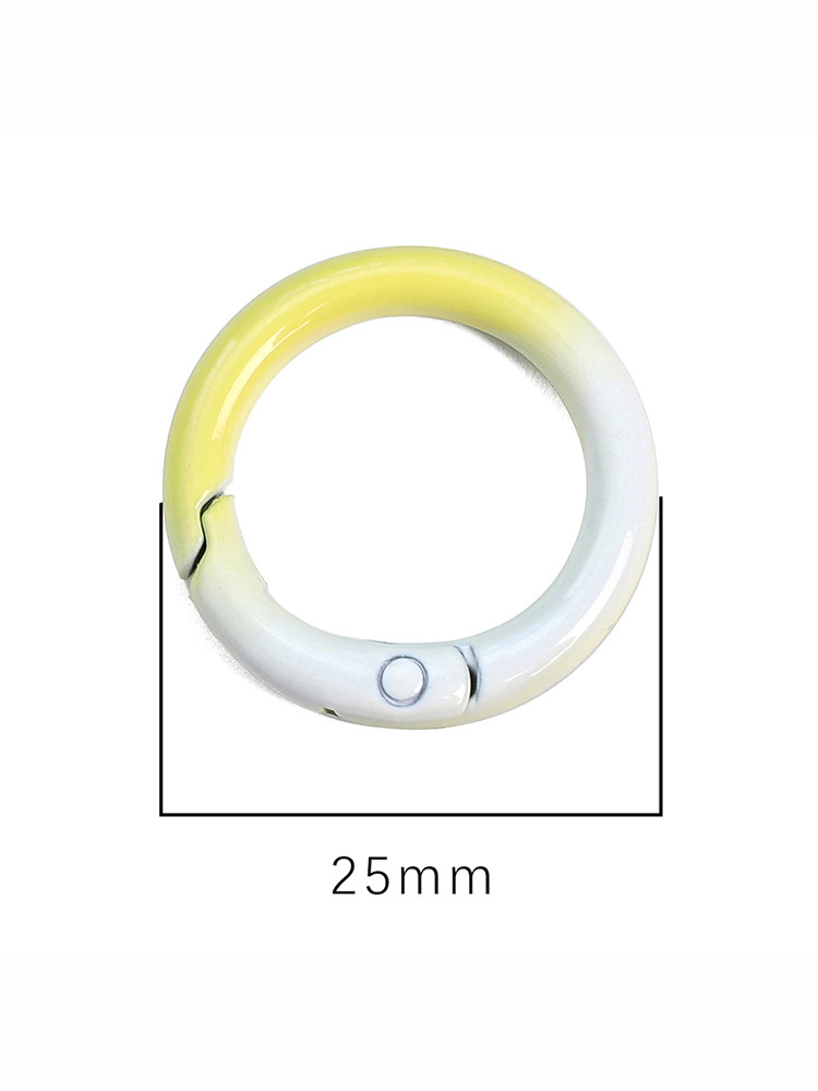 CUTE CANDY COLOR GRADIENT ALLOY ROUND KEYCHAIN MOBILE PHONE CHAIN SPRING BUCKLE BAG BAG CAR HANGING HANDMADE DIY MATERIAL