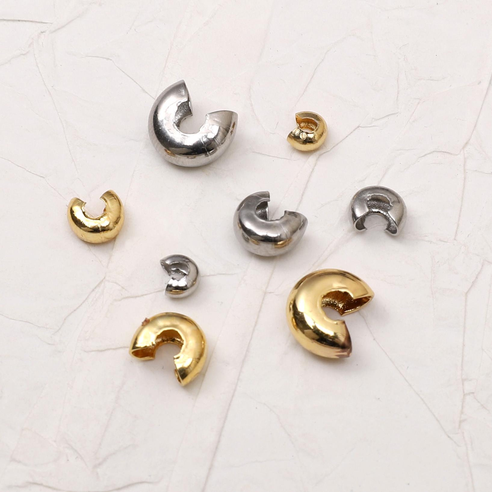 不锈钢C型开口定位夹珠收尾扣