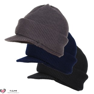 清仓带帽檐针织帽子男女毛线包头帽加绒露脸面有帽沿老虎帽无瑕疵