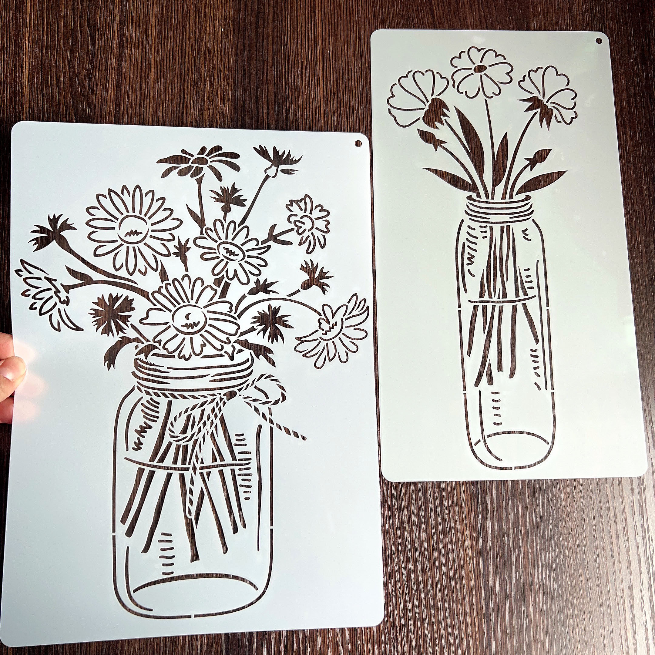 跨境梅森花瓶模板中小学生手帐画画装饰模版绘画喷绘彩绘工具神器