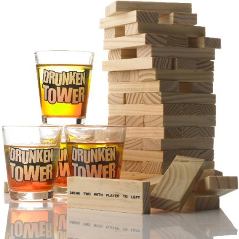 DRUNKEN TOWER酒吧叠叠乐喝酒娱乐玩具创意DIY互动积木层层叠游戏