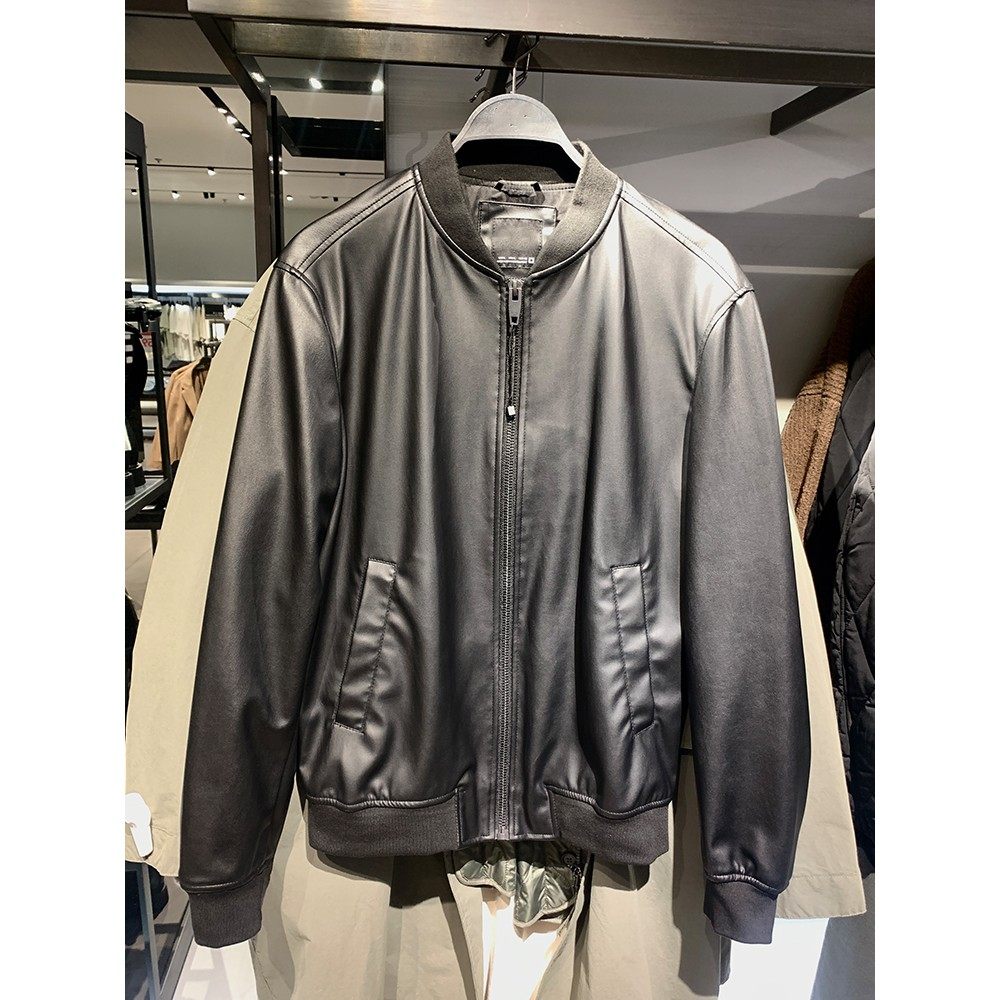 柜429！春秋季新品男装仿皮飞行员夹克ZAa3918420 男士皮衣外套