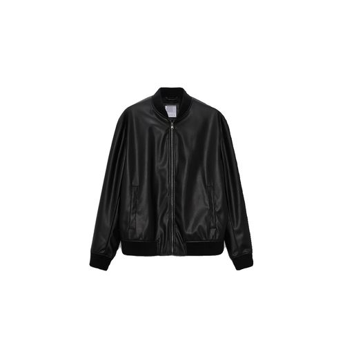 ZAr男装螺纹下摆PU皮飞行员皮衣夹克外套08281650800 8281/650