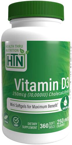 美国代购Vitamin D3 10,000 IU Non GMO 360 Mini Softgels(10000