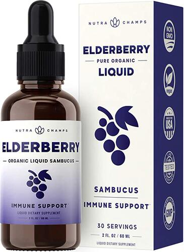Organic Elderberry Syrup [Double Strength] Liquid Extract fo