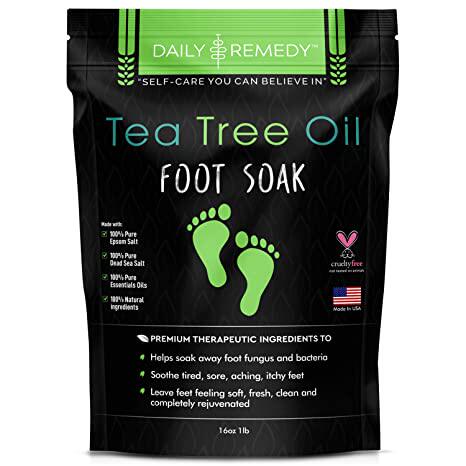 Tea Tree Oil Foot Soak with Epsom Salt - Made in USA - for T