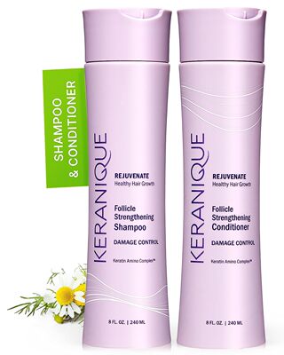 美国代购Keranique Damage Control Volumizing Shampoo and Cond