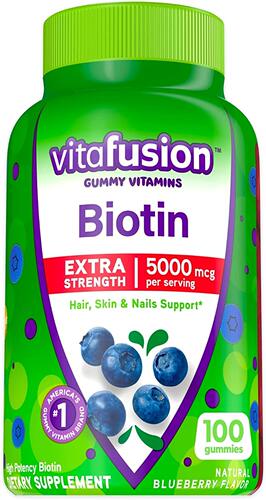 美国代购vitafusion Extra Strength Biotin Gummy Vitamins, Blu