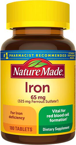 美国代购Nature Made Iron 65 mg (from Ferrous Sulfate) Tablet