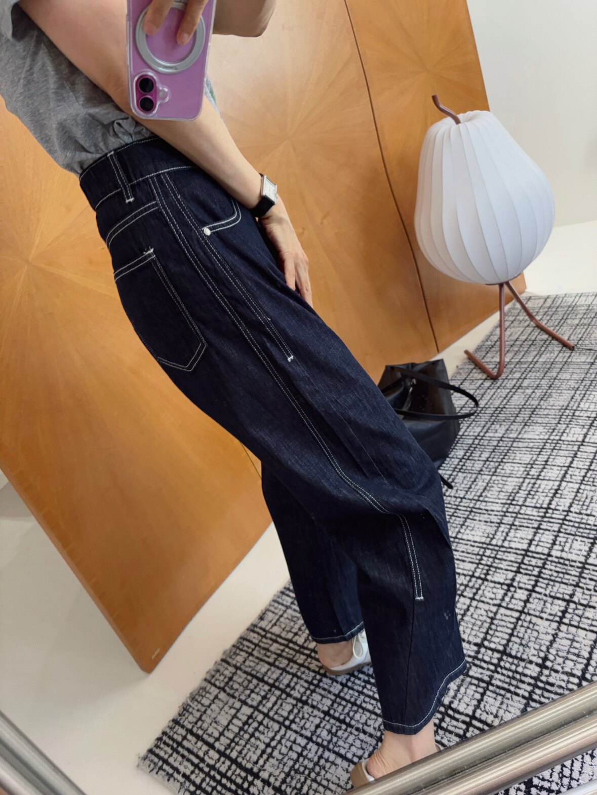自留推荐 实物超棒 莱赛尔原胚松紧腰牛仔裤显瘦萝卜裤小垮裤