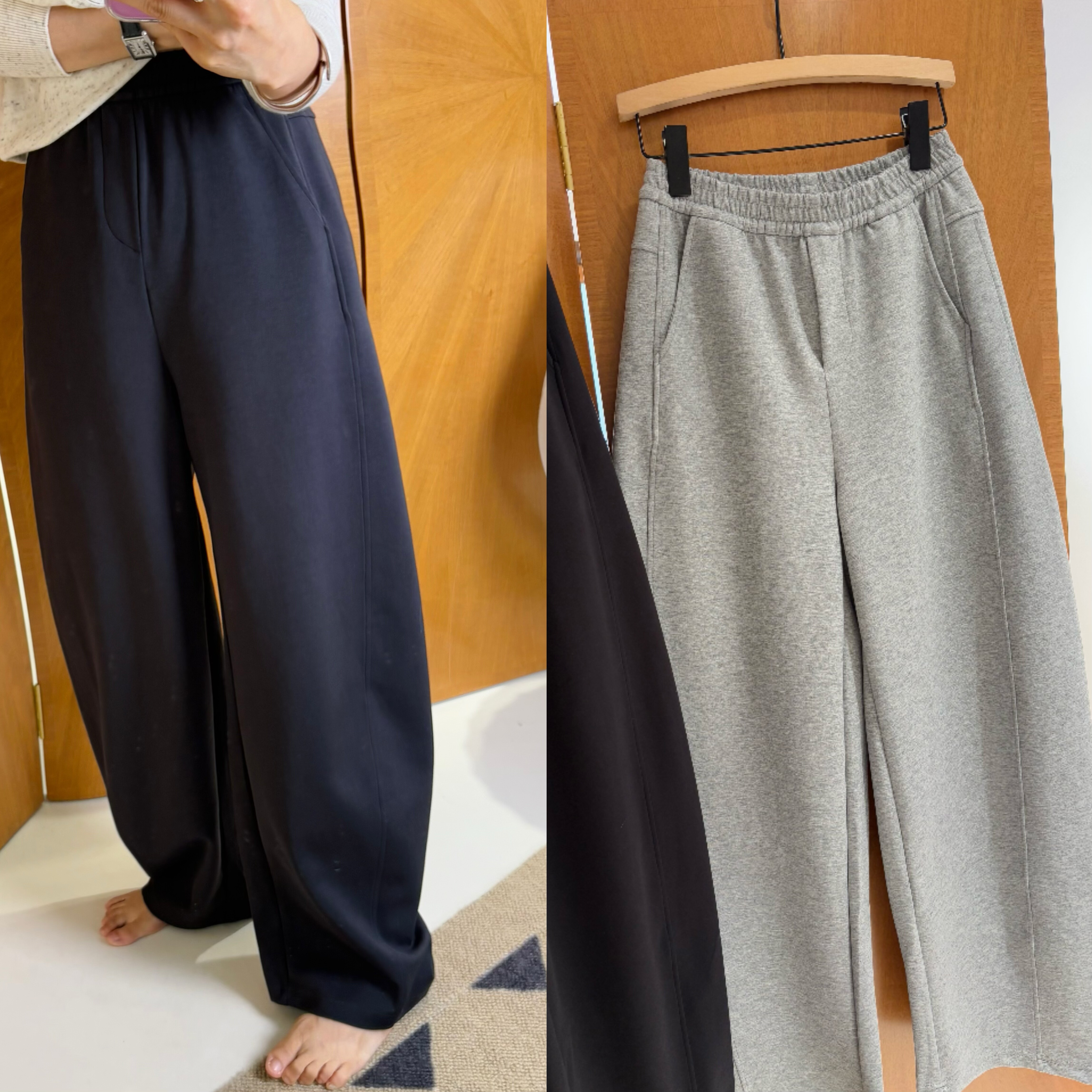 宝藏弯刀裤 自留强推版型棒百搭慵懒松弛拖地灰运动风松紧腰卫裤