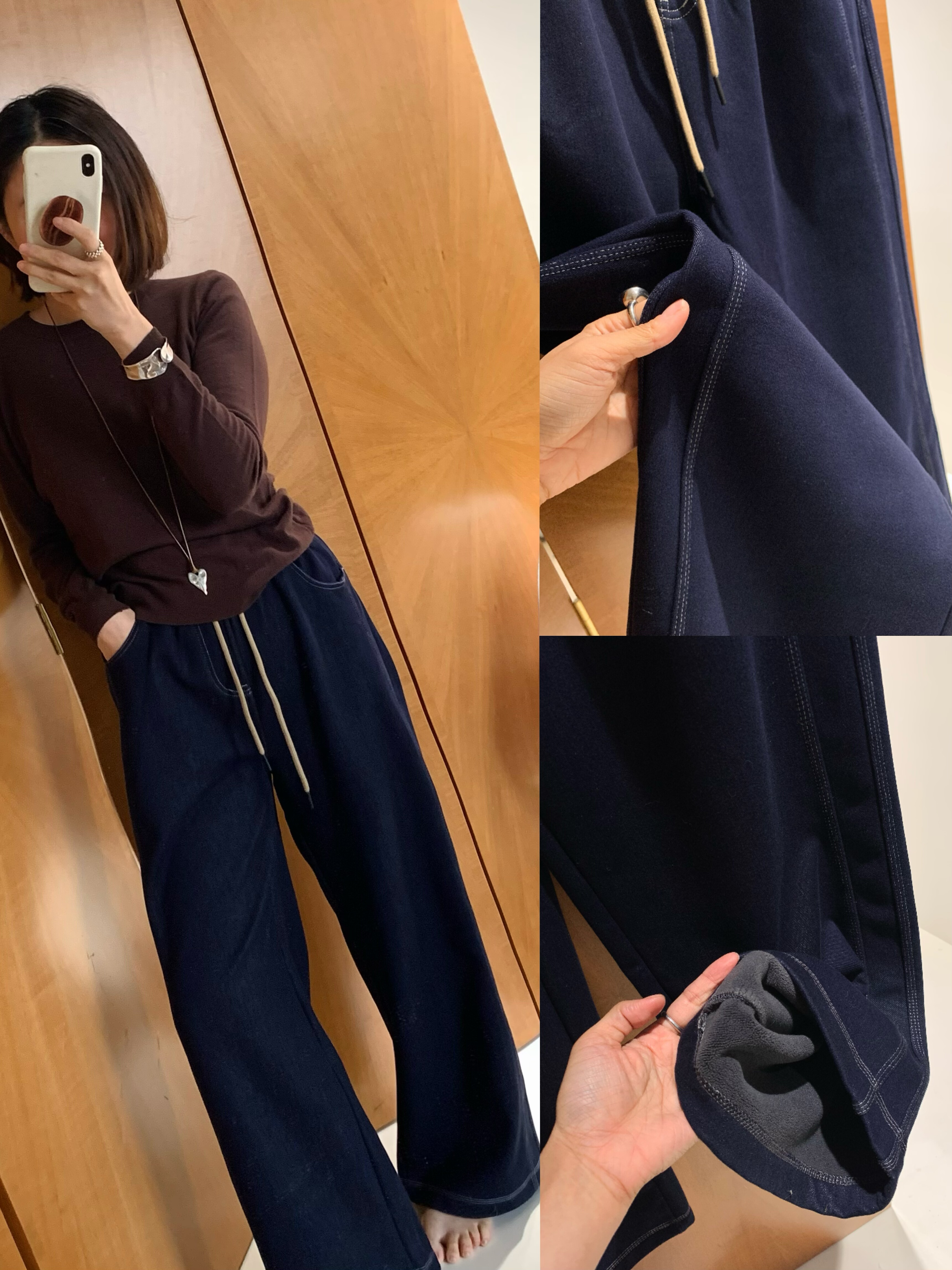 xxl大码奥利绒加厚明线高腰显瘦加绒加厚休闲深色直筒软牛仔冬新