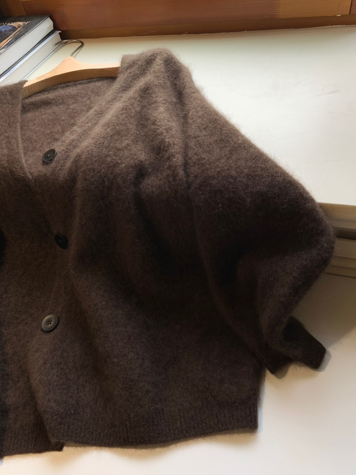 高端100羊毛 超轻超暖拉毛韩国v领低调内敛慵懒风毛衣开衫女秋冬