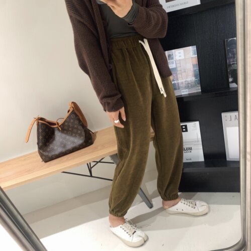 休闲中高腰品质抽绳