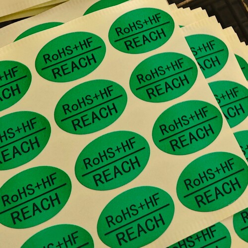绿色环保REACHS标识标签30*20mm环保ROHS不干胶贴纸HSF无卤标识贴