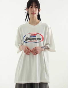 printed cotton half 韩国代购 unisex tee 棉质印花T恤 24S