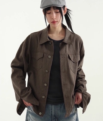 宽松版型牛仔布夹克外套韩国代购