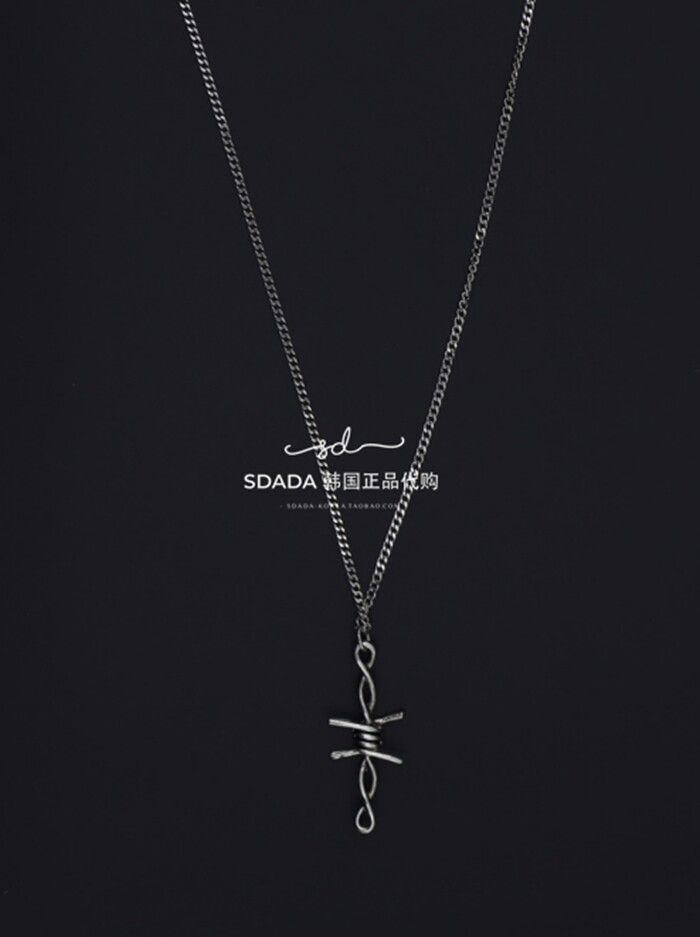 韩国代购20SS BARBED-WIRE PENDANT NECKLACE 项链