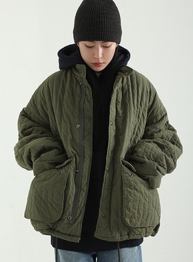 韩国代购20FW quilting safari cropped jumper  菱格夹棉外套