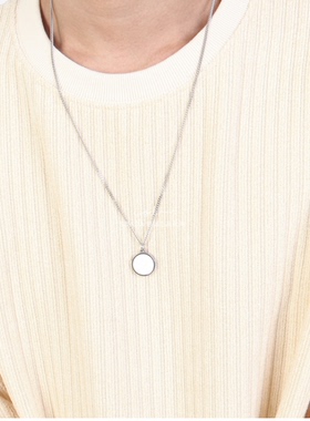 韩国代购黑色圆盘项链