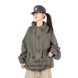 HOOD WASHING FIELD 水洗做旧连帽夹克外套 韩国代购 JACKET 25F