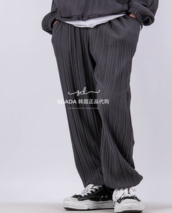 PLEATED SETUP 男女同款 21F 褶皱宽松长裤 PANTS 韩国代购 WIDE