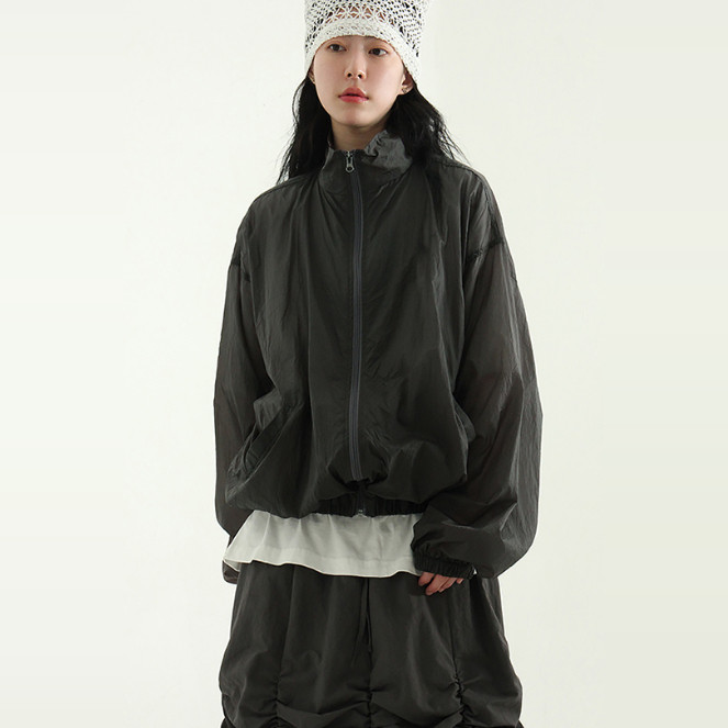 韩国代购25A/W oversize paper wind jacket (unisex) 尼龙夹克,女装/女士精品,时尚防晒服,淘宝优惠券,粉丝福利购,淘宝优惠卷