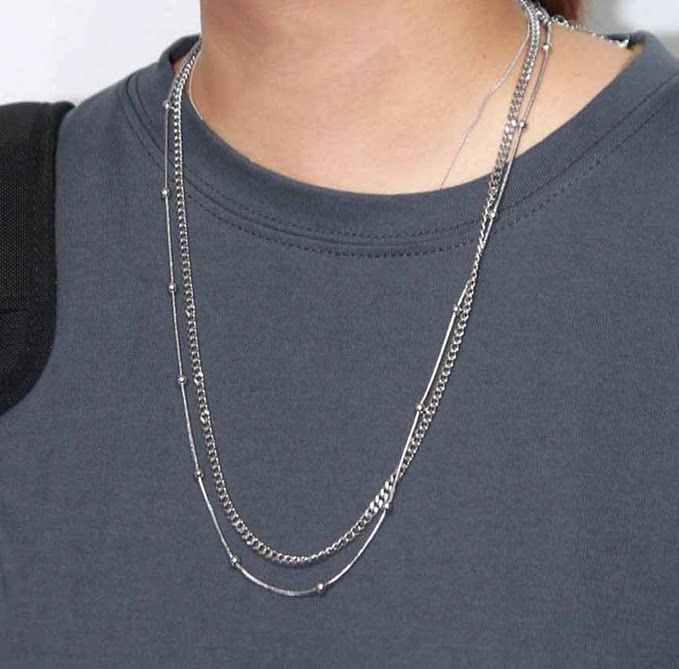 韩国代购19FW Layered Ball Chain necklace 组合项链 男女同款