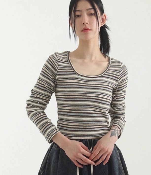 mixedstripecroppedtee