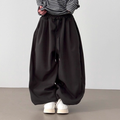 韩国25 side pin tuck balloon jogger banding pants 小脚裤