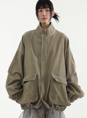 韩国代购25A/W pigmented cotton field jacket 水洗夹克外套