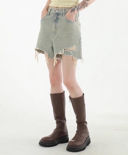 sandy blue 破洞貓須熱褲 24S shorts denim 韓國代購 cutting