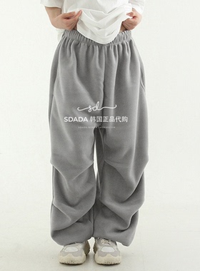 韩国代购21 fleece pintuck jogger banding pants摇粒绒小脚裤