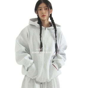 韩国代购21F/W over fit 2way hood zip-up (unisex)宽松拉链帽衫