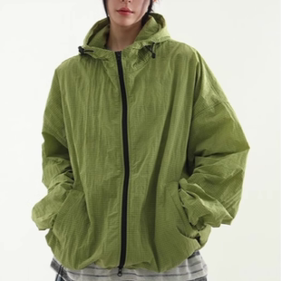 韩国代购24F/W grid pattern paper wind jacket 防风夹克外套