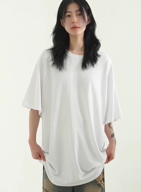 韩国代购23S/S silket cotton box half tee  夏凉亲肤宽松T恤