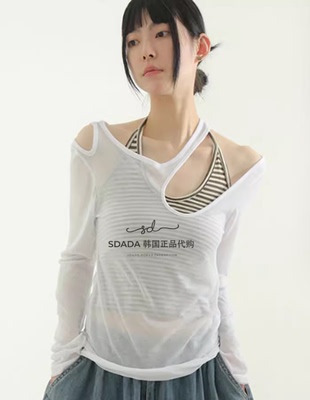 不规则半透女款韩国代购长袖