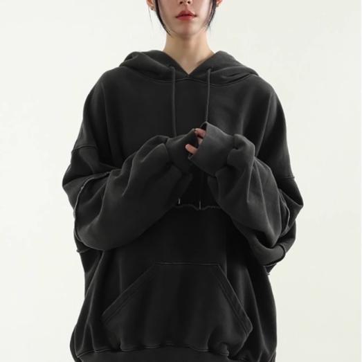 棉质宽松外扎线帽衫韩国代购