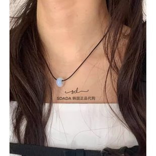 韩国代购25S/S DOUGHNUT GEMSTONE NECKLACE 吊坠项链